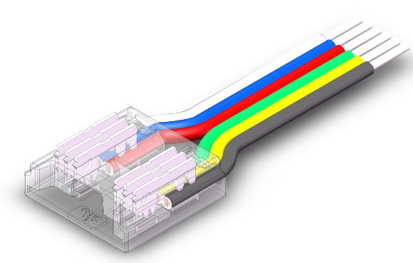 S-COB-6PIN-12MM-B Press-Fit LED Strip Connector
